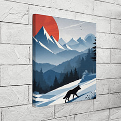 Холст квадратный Лиса в горах, цвет: 3D-принт — фото 2