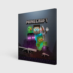 Холст квадратный End and peace - Minecraft, цвет: 3D-принт