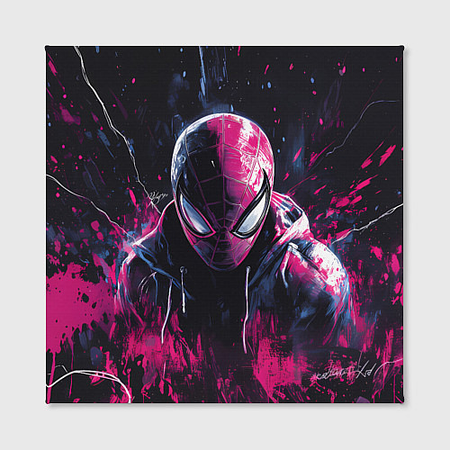 Картина квадратная Человек-паук и розовая краска / 3D-принт – фото 2