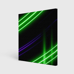 Холст квадратный Green pink purple line, цвет: 3D-принт