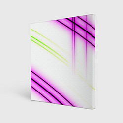 Холст квадратный Green white pink line, цвет: 3D-принт
