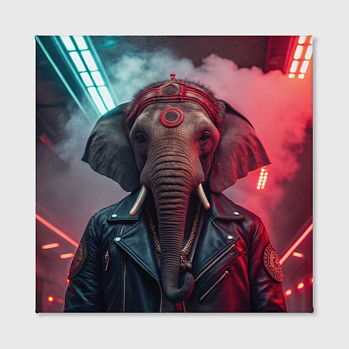 Картина квадратная Cyberpunk elephant / 3D-принт – фото 2