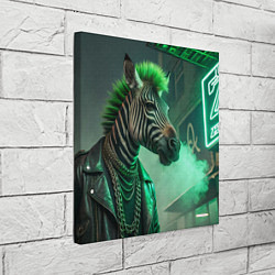 Холст квадратный Cyperpunk zebra, цвет: 3D-принт — фото 2