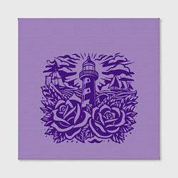 Холст квадратный Маяк с розами и корабли, цвет: 3D-принт — фото 2