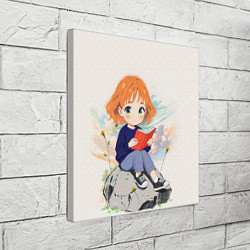 Холст квадратный Аниме девушка и книга, цвет: 3D-принт — фото 2
