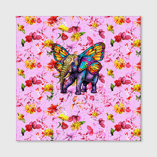 Картина квадратная Слон с крыльями бабочки / 3D-принт – фото 2