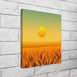 Холст квадратный Закат над пшеничным полем, цвет: 3D-принт — фото 2