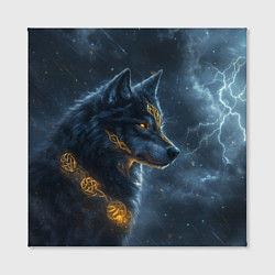 Холст квадратный Волк фэнтези стиль, цвет: 3D-принт — фото 2
