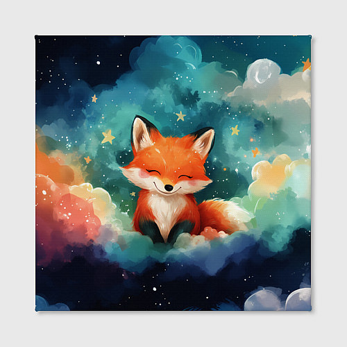 Картина квадратная Лисенок на облаках / 3D-принт – фото 2