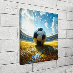 Холст квадратный Футбольный мяч на стадионе, цвет: 3D-принт — фото 2