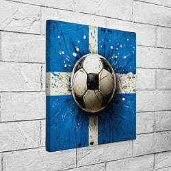 Холст квадратный Футбольный мяч на синем, цвет: 3D-принт — фото 2