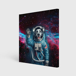 Холст квадратный Далматинец бравый космонавт - нейроарт, цвет: 3D-принт