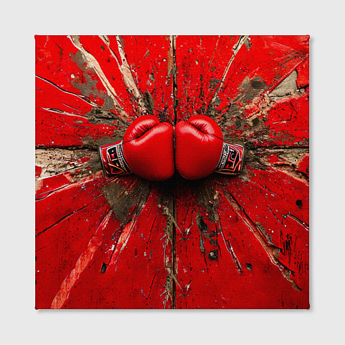Картина квадратная Кикбоксеркие перчатки в красном / 3D-принт – фото 2