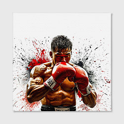 Холст квадратный Тайский боксер на белом, цвет: 3D-принт — фото 2