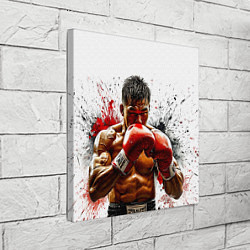 Холст квадратный Тайский боксер на белом, цвет: 3D-принт — фото 2