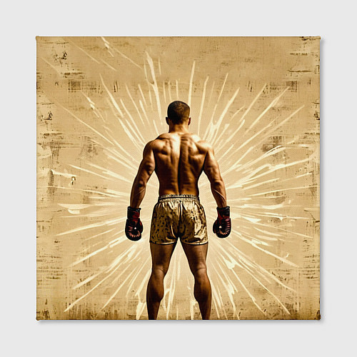 Картина квадратная Боксер на бежевом / 3D-принт – фото 2
