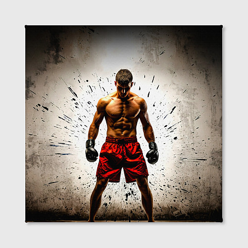 Картина квадратная Боксер в красном / 3D-принт – фото 2