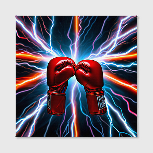 Картина квадратная Бойцовские перчатки и молнии / 3D-принт – фото 2