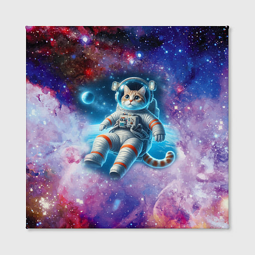 Картина квадратная The cat is a brave cosmonaut - ai art / 3D-принт – фото 2
