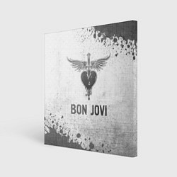 Холст квадратный Bon Jovi - white gradient, цвет: 3D-принт