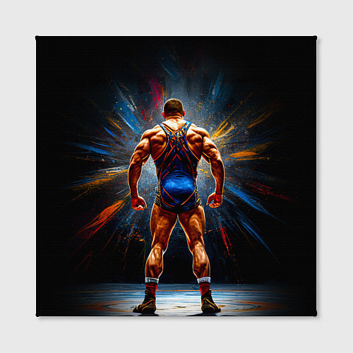 Картина квадратная Греко-римский борец на черном / 3D-принт – фото 2