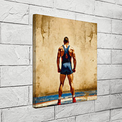 Холст квадратный Греко-римский борец на бежевом, цвет: 3D-принт — фото 2