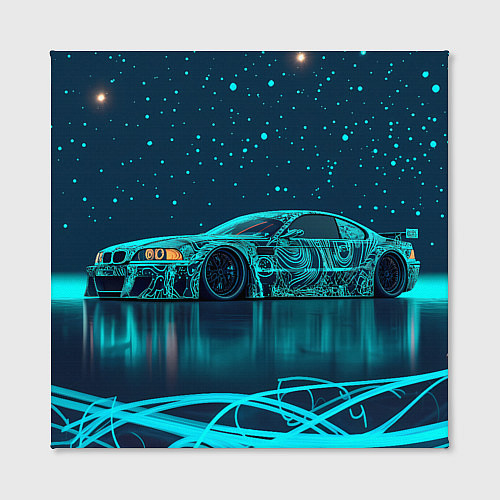Картина квадратная BMW неоновый фон / 3D-принт – фото 2