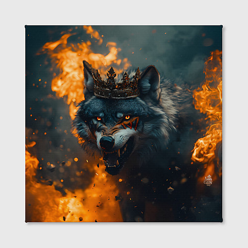 Картина квадратная Злой волк в огне / 3D-принт – фото 2