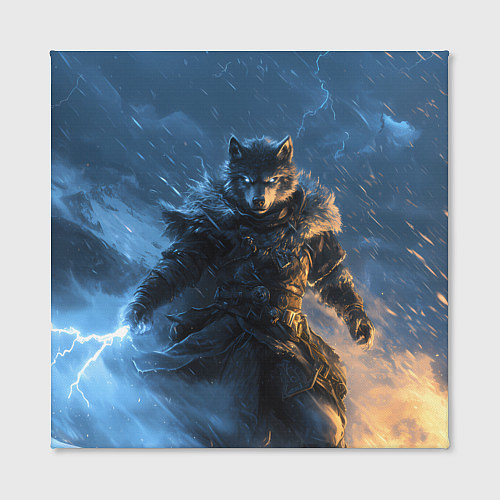 Картина квадратная Волк и молния / 3D-принт – фото 2