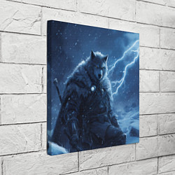 Холст квадратный Волк повелитель молний, цвет: 3D-принт — фото 2