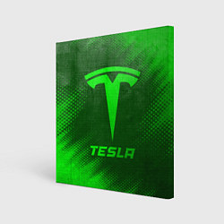Холст квадратный Tesla - green gradient, цвет: 3D-принт