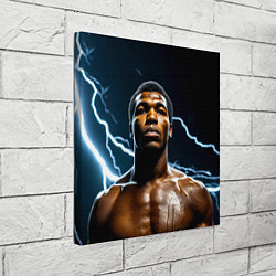 Холст квадратный Мухаммед Али и молния, цвет: 3D-принт — фото 2