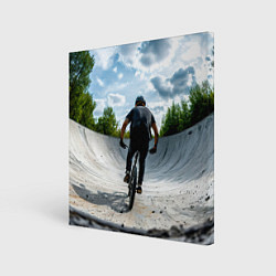 Холст квадратный Bicycle Moto Cross площадка, цвет: 3D-принт