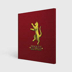 Холст квадратный House cat, цвет: 3D-принт