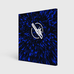 Холст квадратный Chainsaw Man blue energy, цвет: 3D-принт