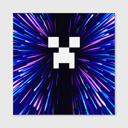 Холст квадратный Minecraft neon energy, цвет: 3D-принт — фото 2