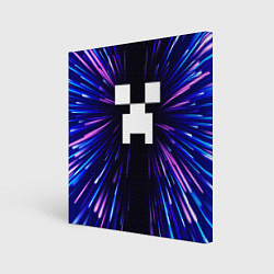 Холст квадратный Minecraft neon energy, цвет: 3D-принт