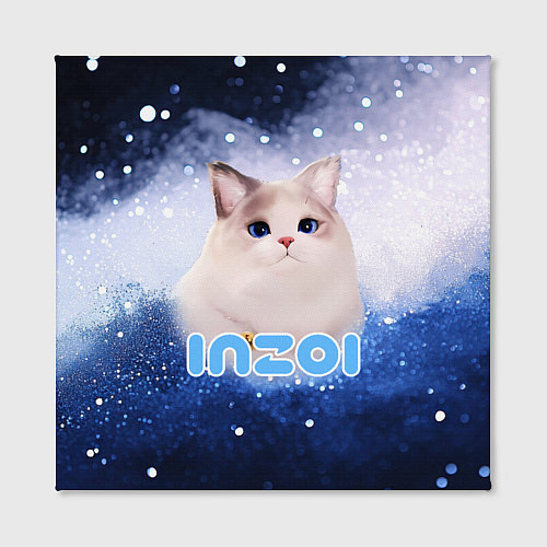 Картина квадратная Inzoi логотип с белой кошечкой / 3D-принт – фото 2