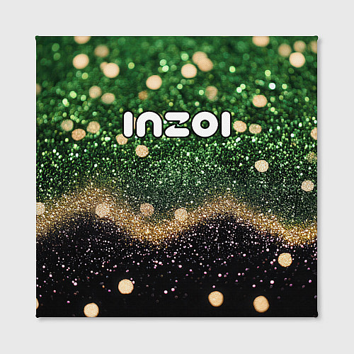 Картина квадратная Inzoi лого на черно-зеленом фоне / 3D-принт – фото 2