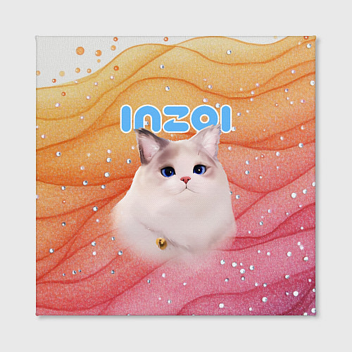 Картина квадратная Inzoi кошечка на блестящем фоне / 3D-принт – фото 2