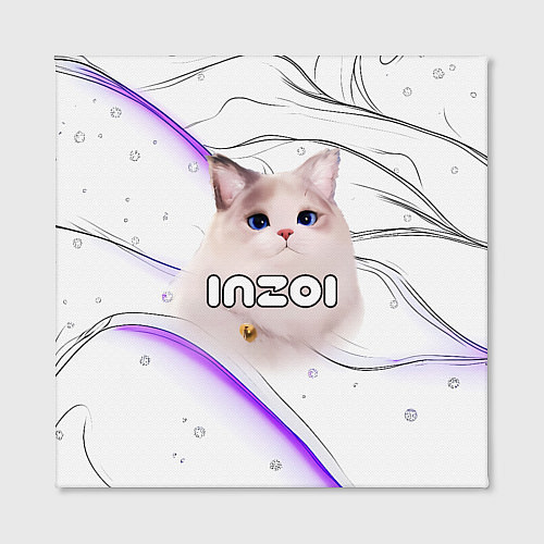 Картина квадратная Inzoi лого с кошкой / 3D-принт – фото 2