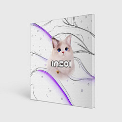 Холст квадратный Inzoi лого с кошкой, цвет: 3D-принт