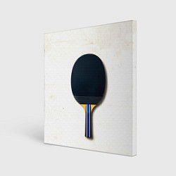 Холст квадратный Черная ракетка для пинг понга, цвет: 3D-принт
