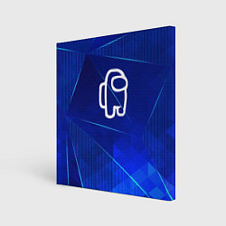 Холст квадратный Among Us blue poly, цвет: 3D-принт