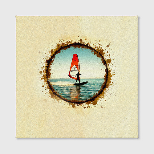 Картина квадратная Виндсерфер на бежевом / 3D-принт – фото 2