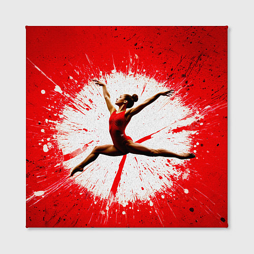 Картина квадратная Воздушная гимнастка на красном / 3D-принт – фото 2