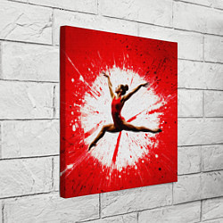 Холст квадратный Воздушная гимнастка на красном, цвет: 3D-принт — фото 2
