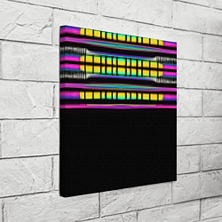 Холст квадратный Неоновая половинка, цвет: 3D-принт — фото 2