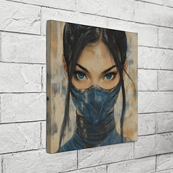 Холст квадратный Портрет Китаны - Мортал комбат, цвет: 3D-принт — фото 2