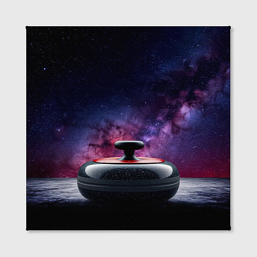 Картина квадратная Камень для кёрлинга в космосе / 3D-принт – фото 2
